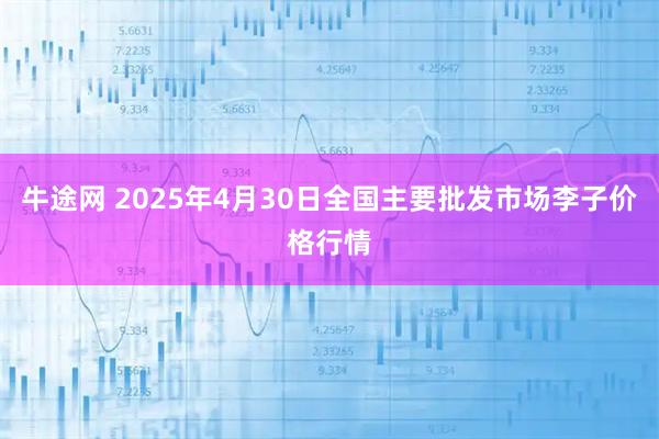 牛途网 2025年4月30日全国主要批发市场李子价格行情